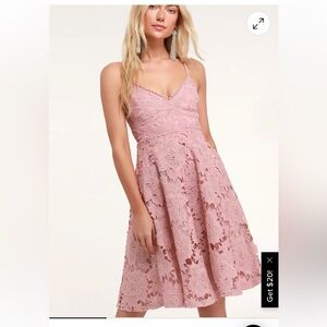 Nora Lee Dusty Rose Sleeveless Lace Midi Dress